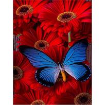 5D deimantinis piešimas gėlėmis ir drugeliais, pilnas apvalus grąžtas deimantinis siuvinėjimas kryželiu 20X30CM blue