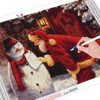 Diamond Painting Santa Claus Full Square Craft Kit Sale 5D Diamond Embroidery Winter Art Rhinestones Christmas Decoration Full Round (20X30CM) black