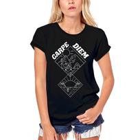 Women's Organic T-Shirt Carpe Diem - Spring in the city XS sidabro smėlio spalvos