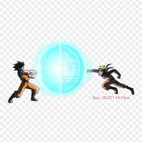Pleistrai rūbų maišeliui Lygintuvai ant terminių lipdukų Goku vs Naruto Goku Menma Uzumaki raštas, plaunamas šilumos perdavimas