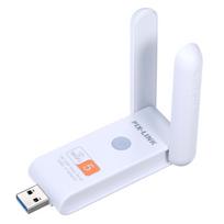 Belaidis USB WiFi adapteris Dviejų dažnių 2,4 G (iki 300Mbps) ir 5G (iki 866Mbps) / 2 didelio stiprinimo balta