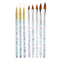 8Pcs/Set Nail Art Liner Painting Brush Crystal Acrylic UV Gel Brush Stripe Flower Painting Carving Drawing Pen Manicure Tools auksas