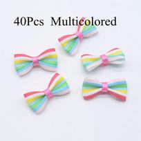 40 vnt. Mini Grosgrain juostelės peteliškės, aplikacijos, plokščiadėžės Scrapbooking. įvairiaspalvė spalva