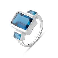 Sidabrinis žiedas su Londono mėlynu topazu 6.778ct (2072461) 5,32 gr. 925 pavyzdžiai 18 mėlyna