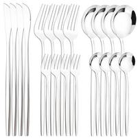 20Pcs Black Dinnerware Tableware Set High Quality Knife Cake Fork Coffee Spoon Flatware Stainless Steel Cutlery Western Kiechen Silverware sidabras