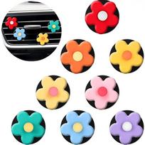 3Pcs Flower Air Vent Clip Car Interior Decoration Freshener Clip Air Conditioner Charm Colorful Accessories Blue
