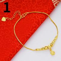 Sand Gold Fashion Anklet 24k Gold Plated Brass Anklet Bracelet for Women High Quality Jewelry Elegant Accessory 1 auksas