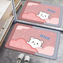 2PCS Bathroom Absorbent Mats Entering The Door Welcome Mat Toilet Non-slip Mats Household Carpet Bedroom Kitchen Door Dust Mat Floor Rug 40*60cm 2pcs
