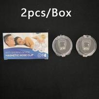 2/4Pcs Silicone Anti Snore Nose Clip Magnetic Anti Snoring Device Tray Sleeping Aid Apnea Guard Night Device with Case gray