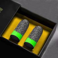 VAORLO 1 Pair Super ploni žaidimų pirštų rankovės, kvėpuojantys pirštų galiukai, skirti Pubg Mobile Games jutikliniam ekranui Green black