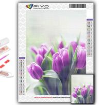 Diamond Painting Flowers Tulips Embroidery Cross Stitch Rhinestone Home Decor Full Round 20X30CM gray