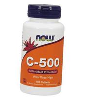 Vitaminas C su erškėtuogėmis, C-500 Tabs, Now Foods 100 tabs (36128195) 100tab