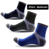 Naujos vyriškos medvilninės kojinės traukiamos lauke žygio kojinės Krepšinio kojinės Vyriškos kojinės Aukštos kokybės 3 poros Dydis EU38-45 EUR38-45 tamsiai mėlyna spalva