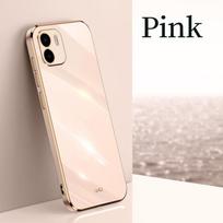 Phone Case For Redmi A1 Luxury Square Plating Soft Silicone TPU Back Cover For Xiaomi Redmi A1 A1 Shockproof Bumper Cases Xiaomi Redmi A1 rožinė