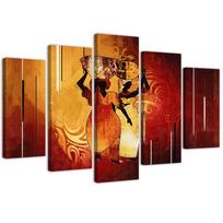 Feeby Five piece picture canvas print, African heat 100x70 ruda