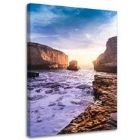 Canvas print, Sea rocks sky landscape 40x60 violetinė