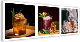 Canvas print, Drinks and whisky - set 90x30 įvairiaspalvis