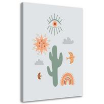 Canvas print, Magic cactus 40x60 mėlyna