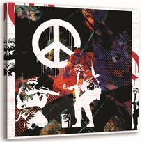 Drobės spaudinys Banksy Taika Gatvės menas 30x30 įvairiaspalvis
