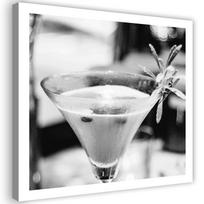Canvas print Drink with Lemon and Rosemary Black White 30x30 juoda/balta