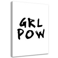Canvas print Girl Power 40x60 juoda/balta