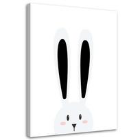 Canvas print Rabbit animals 40x60 juoda/balta