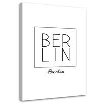 Canvas print Berlin Inscription Black & White 40x60 balta/juoda