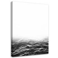 Canvas print Waves Sea Black and White 40x60 balta/juoda