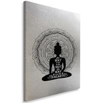 Canvas print Meditating Buddha 40x60 pilka spalva