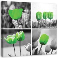 Canvas print Set Green Tulips 30x30 žalia