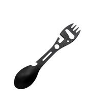 Vintage Compact Camping  Tools Spoon Fork Knife Bottle Opener Stainless One Size juoda