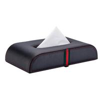 Luxury Microfiber Leather Car Tissue Box Dashboard Armrest box Interior Storage Towel Sets Tray Paper Decoration Seat Type raudona