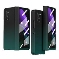 Su grūdinto stiklo plėvelės hibridiniu spalvotu dėklu, skirtu Samsung Galaxy Z Fold 2 Fold2 Fold3 5g Fold 3 Anti-Knock sulankstomas Fashion Coque for Galaxy Z Fold 3 black