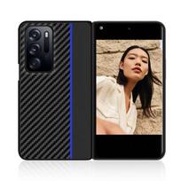 Business Carbon Fiber Fashion Case For Oppo Find N Anti -Fingerprint Ultra Thin Phone Cover Fundas For OPPO Find N mėlyna