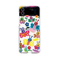 For Samsung Galaxy Z Flip 4 3 Case Colorful Butterfly Pattern Painted Transparent Folding Shockproof Clear Hard Case Accessories For Galaxy Z Flip 4