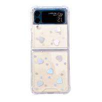 For Samsung Galaxy Z Flip 4 3 Case Transparent Glitter Star Love Clear Shockproof Back Cover For Samsung Z Flip4 Zflip3 5g Case For Samsung Z Flip 4