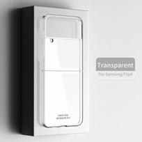 Plating Transparent Case For Samsung Galaxy Z Flip4 Mobile Phones Without Yellowing Clear Folding Flip Phone Cases For Flip4 New For Galaxy Z Flip4 gryna