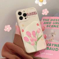 Butterfly Ins Flower Tulips Cute Shell For Iphone 11 12 13 Pro Max 14 Promax Phone Case Cartoon Back Cover Phone Case Conque For iphone 12pro gray