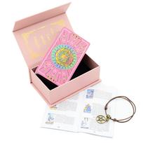 Auksinė folija Tarot stalo žaidimas PVC, atsparus dilimui, naujas kortų žaidimas, vakarėlių kelių žaidėjų žaidimas rožinė