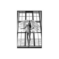 Angelo sparno moters drobės tapyba juodai balta rožinė mergaitės plakatai ir spaudiniai Portretas svetainės dekoravimui be rėmelio 20cm×40cm No Frame gray
