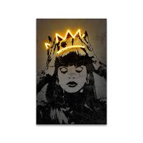 Auksinė Karūna Karalienė Svetainės Dekoravimui Meno Plakatas Sienų Tapyba Skaitmeninis Spaudas Drobės Tapyba 21cm×30cm NoFrame brown