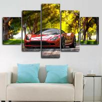 Įrėmintas raudonas prabangus sportinis automobilis DBC HD spausdinta 5 vnt. drobė Meno sienų dekoro nuotraukos Namų dekoro spaudos tapyba 20x35cm*2  20x45cm*2  20x55cm*1