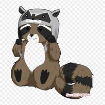 Coonskin Cap Dog Raccoon Iron on Heat Transfer Printing Vinyl Patches Sticker for Clothes DIY Appliques Washable Patches