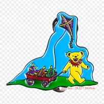 Cartoon Grateful Dead Bear Iron on Heat Transfer Printing Vinyl Patches Sticker for Clothes DIY Appliques Washable Patches
