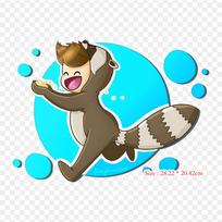 Art Raccoon Illustration Iron on Heat Transfer Printing Vinyl Patches Sticker for Clothes DIY Appliques Washable Patches