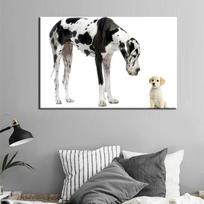 Modernūs naminių šunų plakatai ir spaudiniai Sienų menas Drobės tapyba Dogas ir mielas mažas šuo Paveikslai kambario sienų dekoravimui 70*120cm white