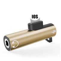 NAUJA 2 viename garso ausinių įkrovimo dvigubo adapterio skirstytuvas, skirtas iPhone XR XS X 7 8 11 11Pro, skirtas 3,5 mm lizdo prie ausinių AUX kabeliui auksas