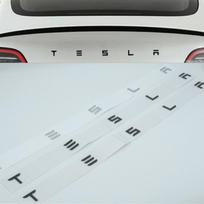 1vnt ABS automobilio raidė Galinės bagažinės bagažinės lipdukai Emblemos ženklelio lipdukas Lipdukas Model 3 Model X Model S Model Y DUAL MOTOR juoda