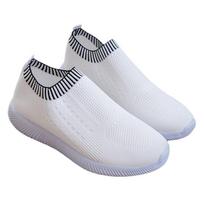 Casual Soft Sole Stretch Sports Breathable Cloth Shoes Women's Footwear Single Shoes 35 balta