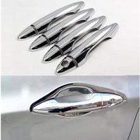 1 rakto skylės automobilio durų rankenų dangteliai HYUNDAI SOLARIS VERNA 2010-2012 8 vnt. rinkinyje ABS chromas gray